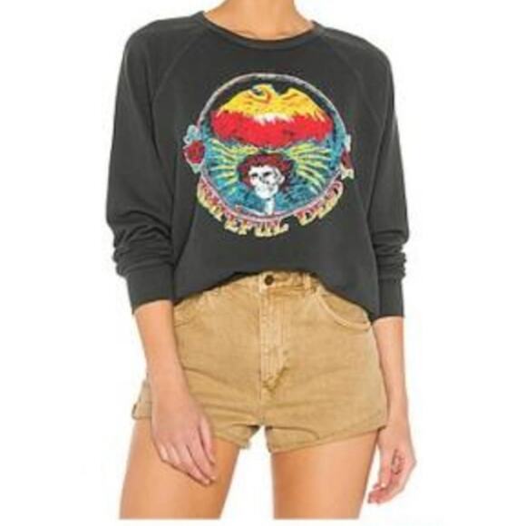 DAYDREAMER Grateful Dead Firebird Varsity Crew Sweatshirt Gray Womens Size S - Picture 2 of 12